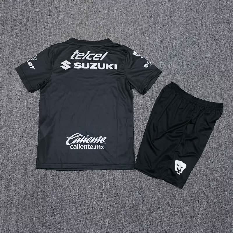 Kids Pumas UNAM 25/26 Goalkeeper Black Soccer Jersey And Shorts