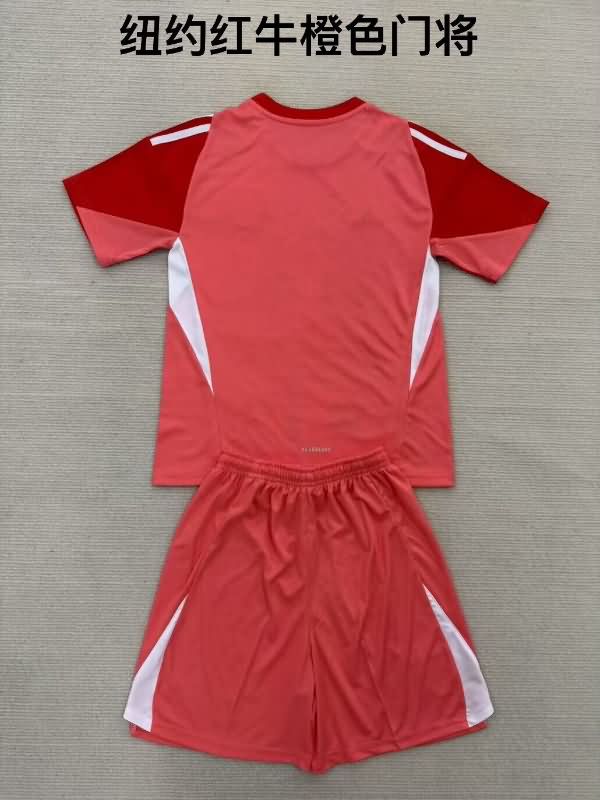 Kids RB New York 2025 Goalkeeper Orange Soccer Jersey And Shorts