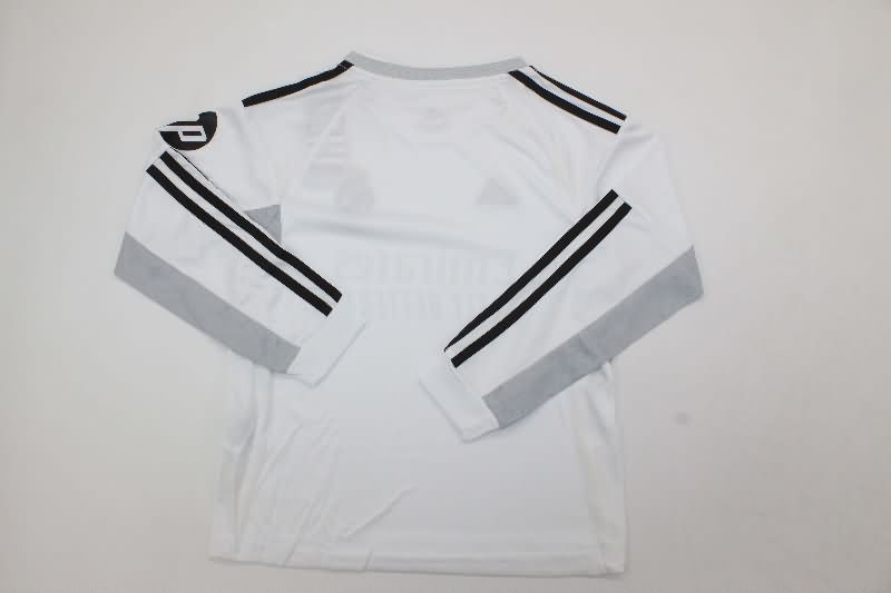 Kids Real Madrid 25/26 Home Long Sleeve Soccer Jersey And Shorts
