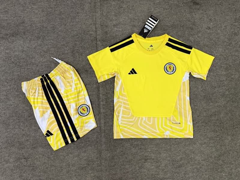 Kids Scotland 2026 Goalkeeper Yellow Soccer Jersey And Shorts