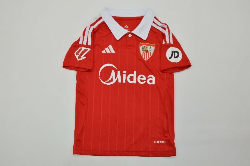 Kids Sevilla 25/26 Away Soccer Jersey And Shorts