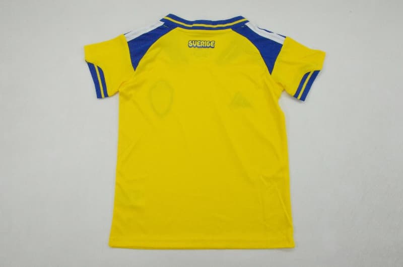 Kids Sweden 2026 Home Soccer Jersey And Shorts