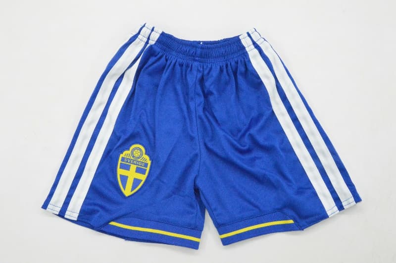 Kids Sweden 2026 Home Soccer Jersey And Shorts