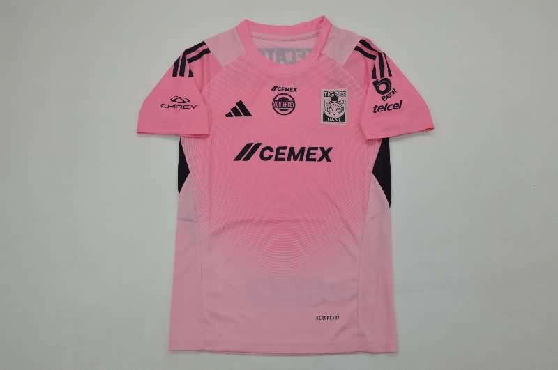Kids Tigres UANL 25/26 Goalkeeper Pink Soccer Jersey And Shorts