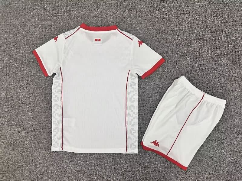 Kids Tunisia 25/26 Away Soccer Jersey And Shorts