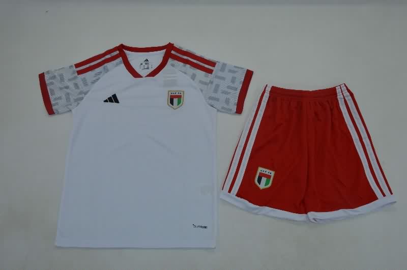 Kids UAE 2026 Home Soccer Jersey And Shorts