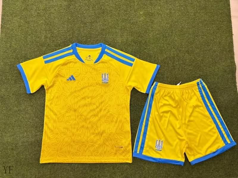 Kids Ukraine 2026 Home Soccer Jersey And Shorts