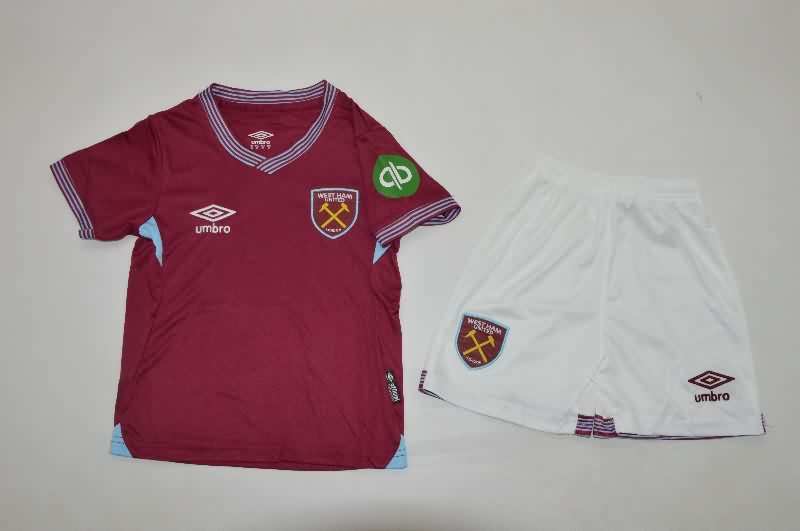 Kids West Ham 25/26 Home Soccer Jersey And Shorts