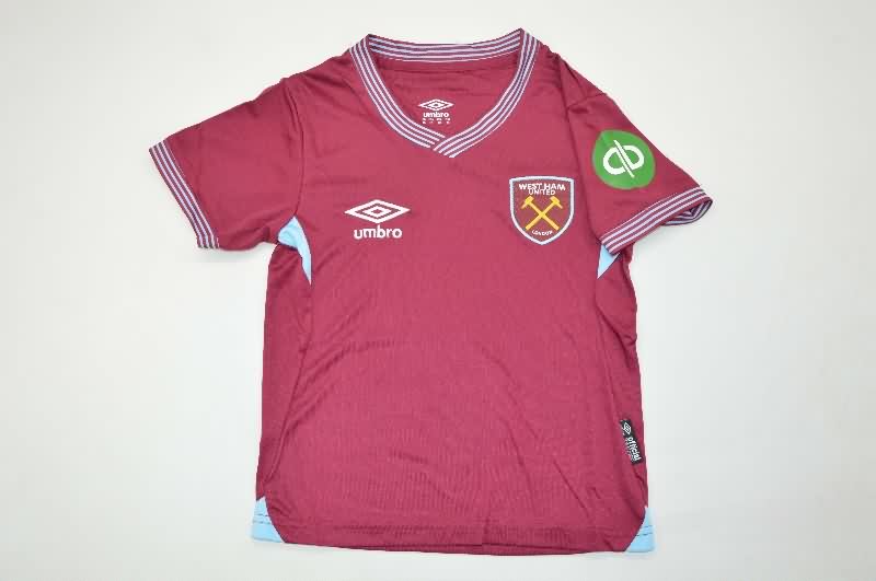 Kids West Ham 25/26 Home Soccer Jersey And Shorts
