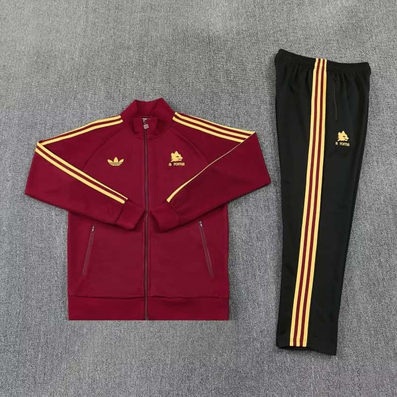 AAA Quality AS Roma 25/26 Red Soccer Tracksuit 02