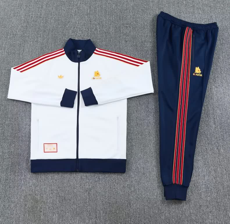 AAA Quality AS Roma 25/26 White Soccer Tracksuit