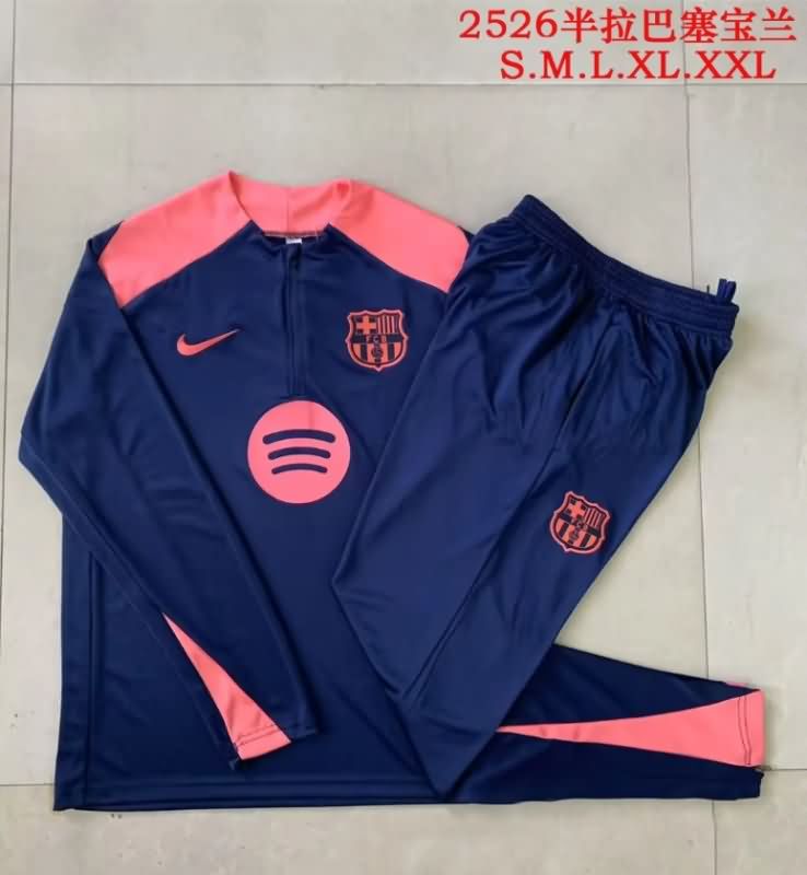 AAA Quality Barcelona 25/26 Dark Blue Soccer Tracksuit 02