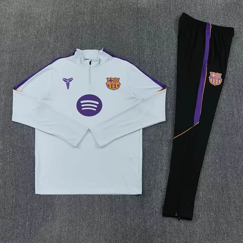 AAA Quality Barcelona 25/26 Grey Soccer Tracksuit 02 AAA Quality Barcelona 25/26 Grey Soccer Tracksuit 02