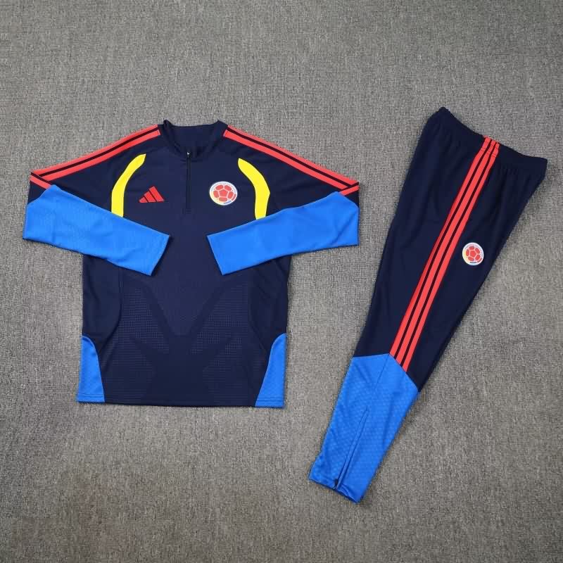 AAA Quality Colombia 2026 Dark Blue Soccer Tracksuit 04