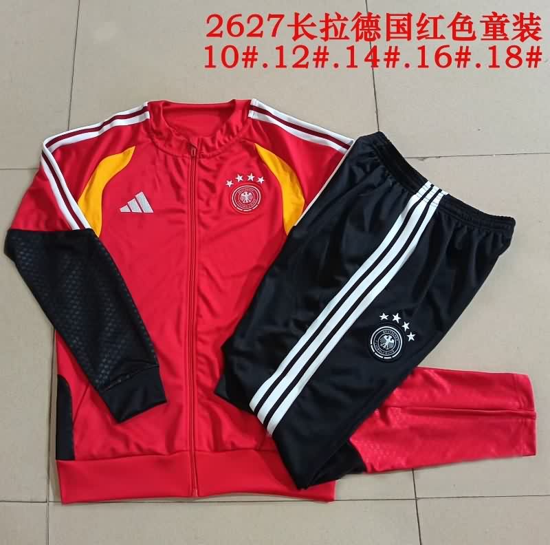Kids AAA Quality Germany 2026 Red Soccer Tracksuit 02