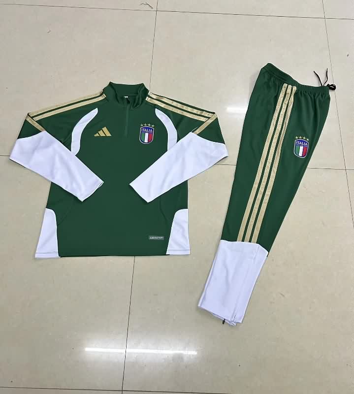 Kids AAA Quality Italy 2026 Green Soccer Tracksuit