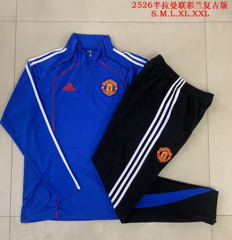 AAA Quality Manchester United 25/26 Blue Soccer Tracksuit 02
