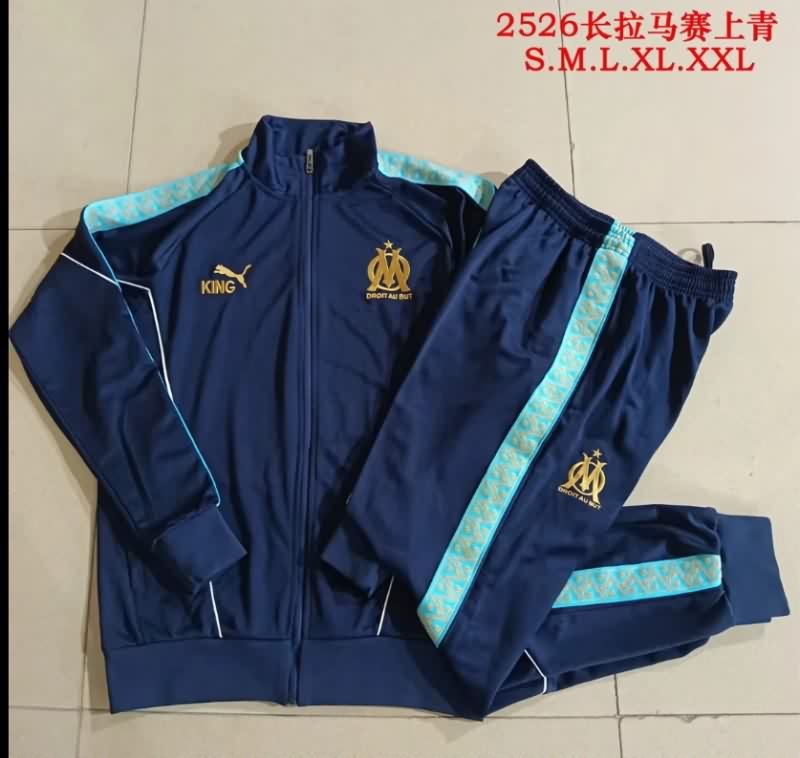 AAA Quality Marseilles 25/26 Dark Blue Soccer Tracksuit 02