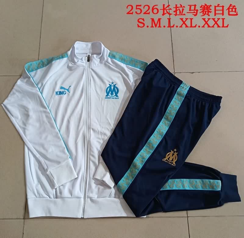 AAA Quality Marseilles 25/26 White Soccer Tracksuit 02