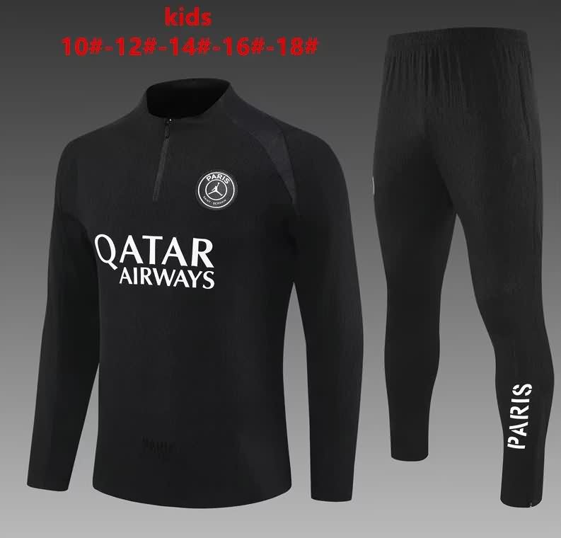 Kids AAA Quality Paris St German 25/26 Black Soccer Tracksuit 06