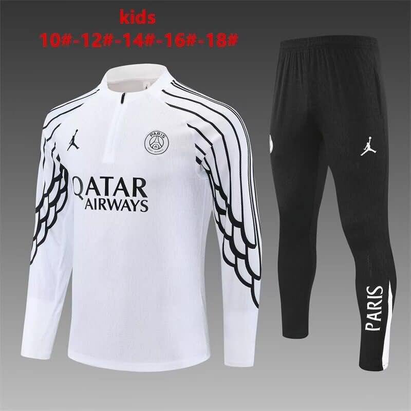 Kids AAA Quality Paris St German 25/26 White Soccer Tracksuit