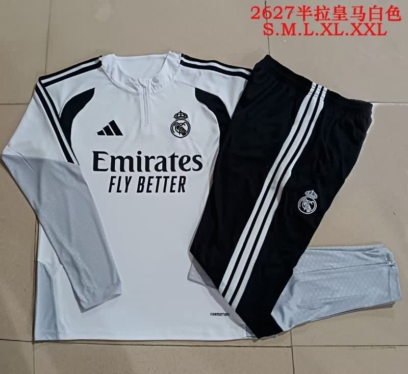 AAA Quality Real Madrid 25/26 White Soccer Tracksuit 15