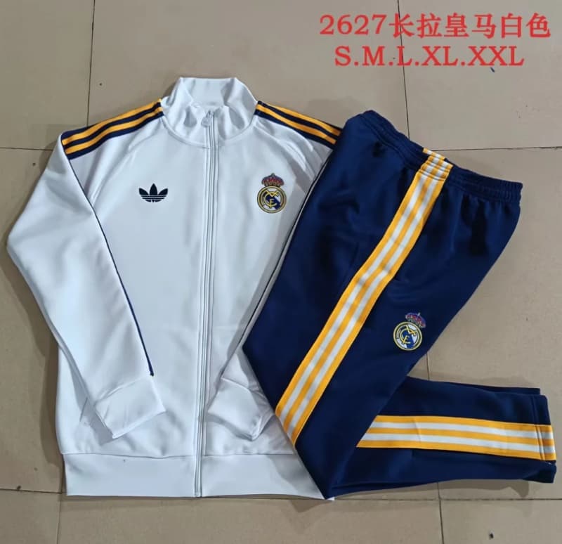 AAA Quality Real Madrid 25/26 White Soccer Tracksuit 19