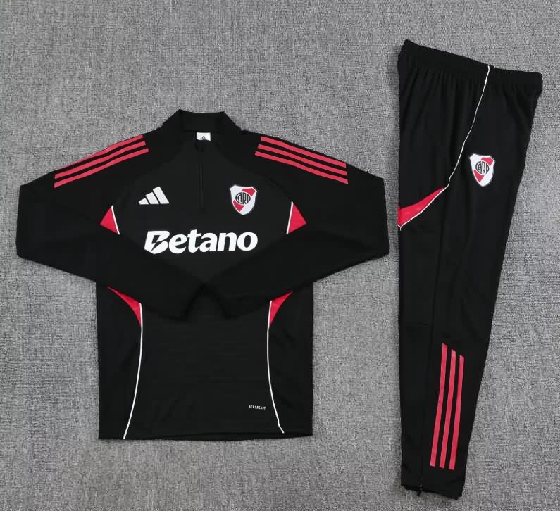 AAA Quality River Plate 2025 Black Soccer Tracksuit 03