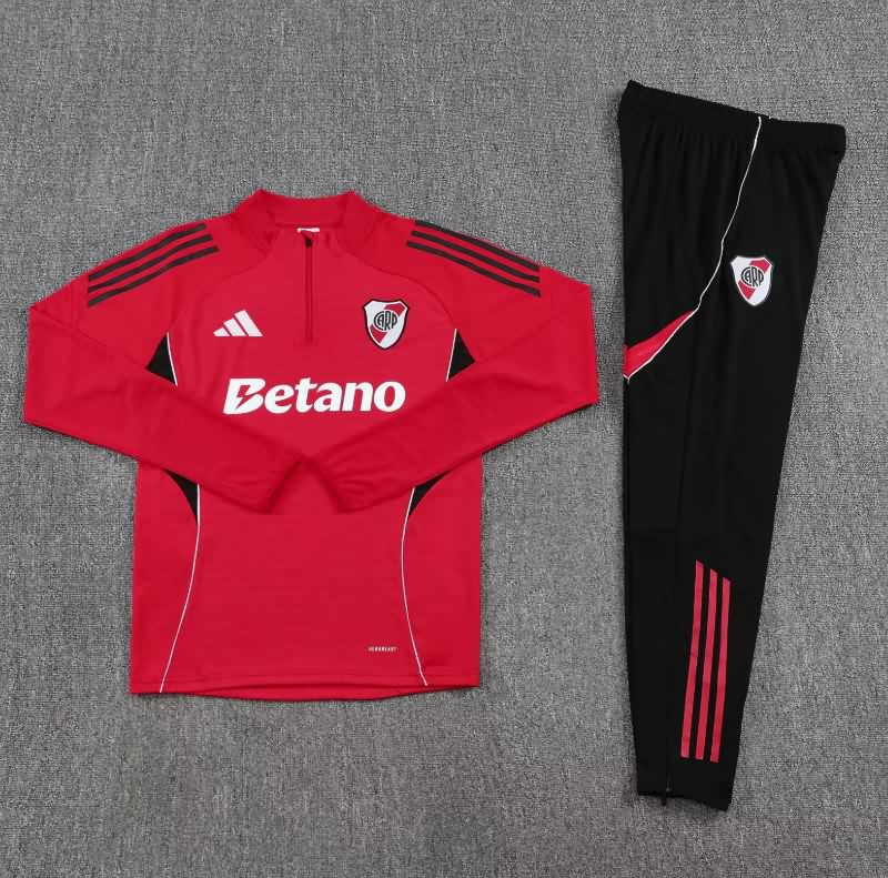 AAA Quality River Plate 2025 Red Soccer Tracksuit 03