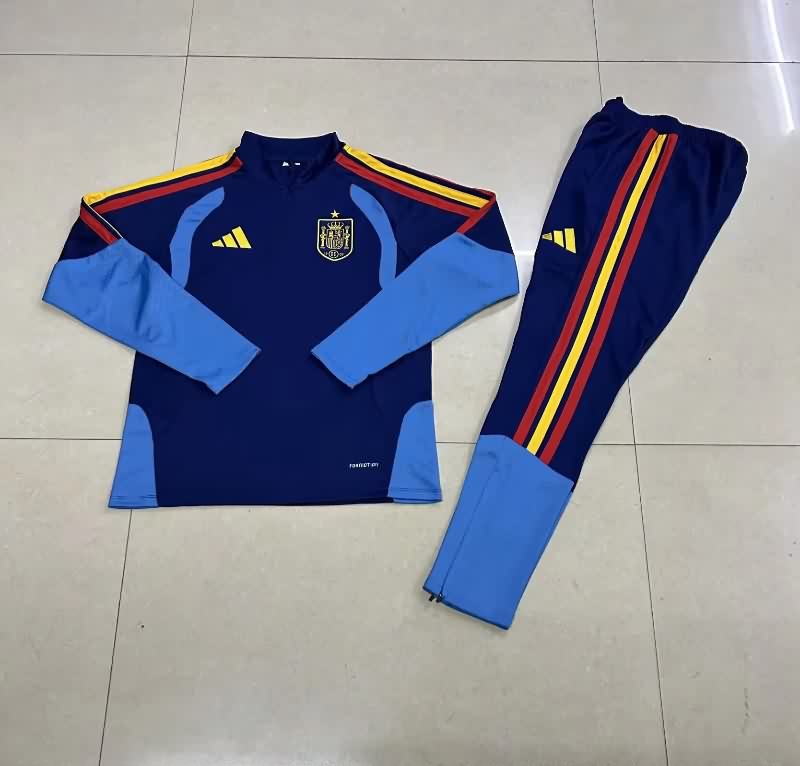 AAA Quality Spain 2026 Dark Blue Soccer Tracksuit