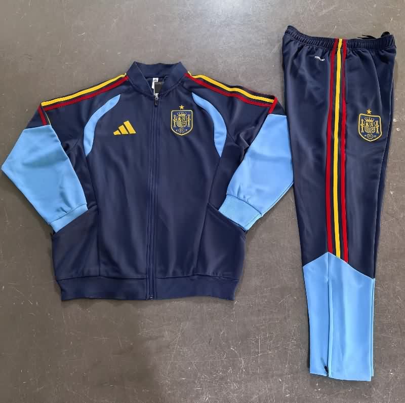 AAA Quality Spain 2026 Dark Blue Soccer Tracksuit 03