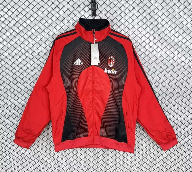 AAA Quality AC Milan 25/26 Red Soccer Windbreaker 02