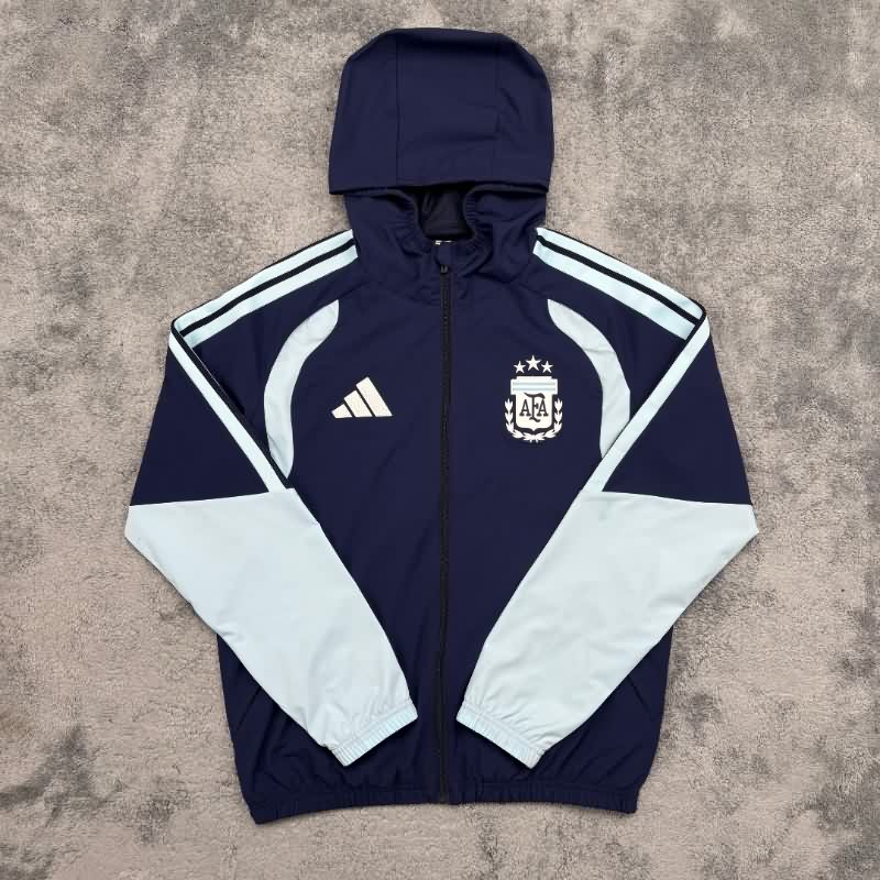 AAA Quality Argentina 2026 Dark Blue Soccer Windbreaker