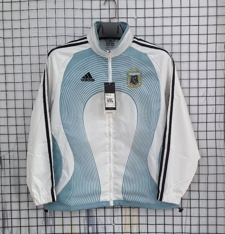 AAA Quality Argentina 2025 White Soccer Windbreaker