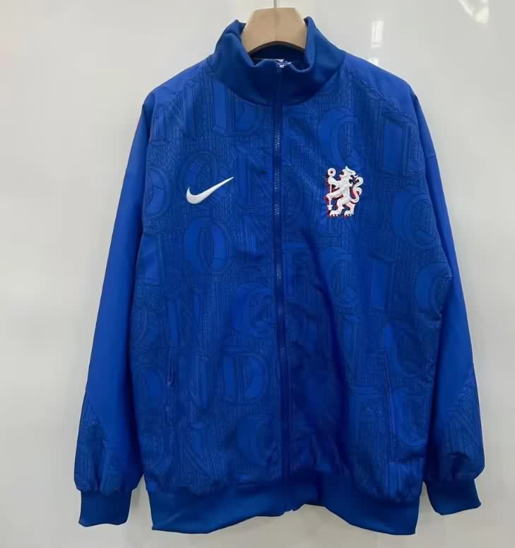 AAA Quality Chelsea 25/26 Blue Soccer Windbreaker 03
