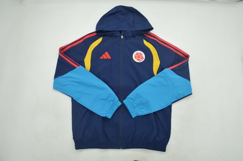 AAA Quality Colombia 2026 Dark Blue Soccer Windbreaker