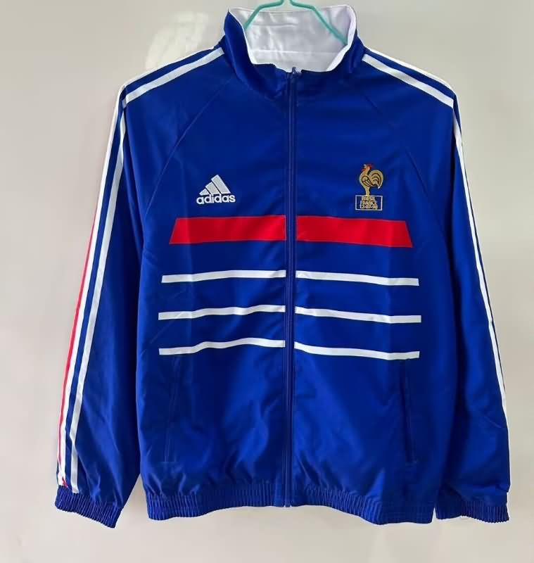 AAA Quality France 2025 Blue White Reversible Soccer Windbreaker 02