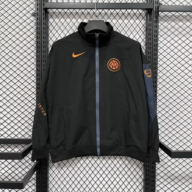 AAA Quality Inter Milan 25/26 Black Soccer Windbreaker