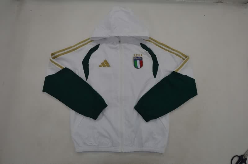 AAA Quality Italy 2026 White Soccer Windbreaker