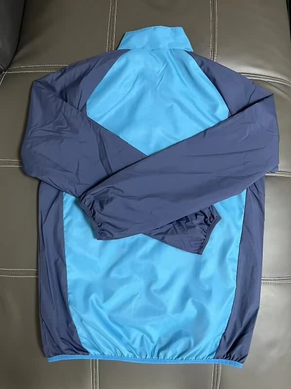 AAA Quality Lyon 25/26 Light Blue Soccer Windbreaker