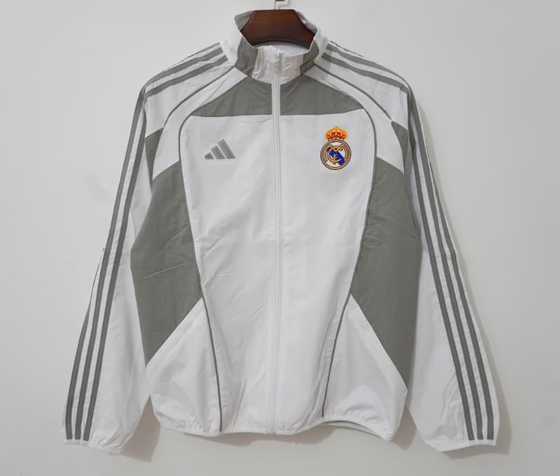 AAA Quality Real Madrid 25/26 White Soccer Windbreaker 08