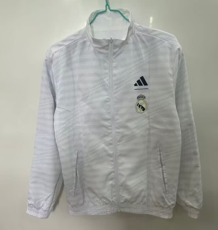 AAA Quality Real Madrid 25/26 White White Reversible Soccer Windbreaker
