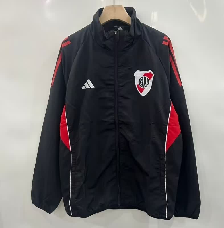 AAA Quality River Plate 2026 Black Soccer Windbreaker