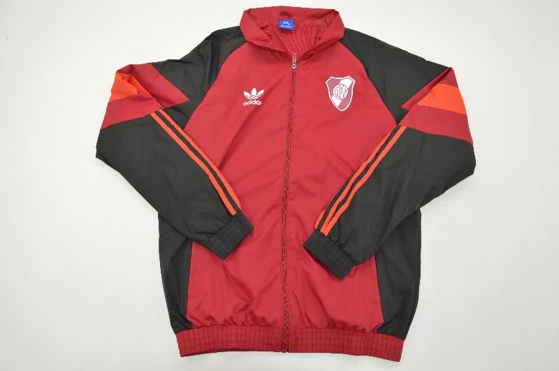 AAA Quality River Plate 2025 Red Soccer Windbreaker