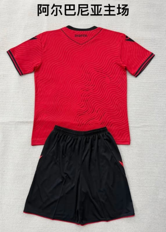 Kids Albania 2026 Home Soccer Jersey And Shorts
