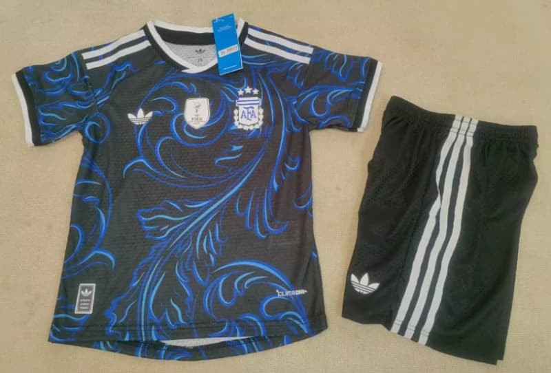 Kids Argentina 2026 World Cup Away Soccer Jersey And Shorts (Player) Kids Argentina 2026 World Cup Away Soccer Jersey And Shorts (Player)
