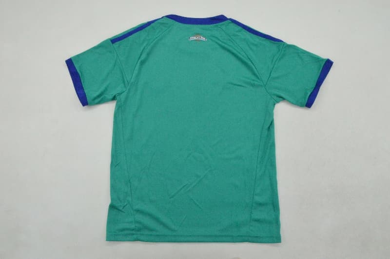 Kids Argentina 2026 World Cup Goalkeeper Green Soccer Jersey And Shorts