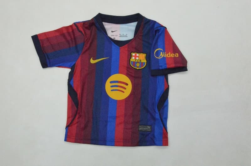 Kids Barcelona 26/27 Home Soccer Jersey And Shorts (Leaked)