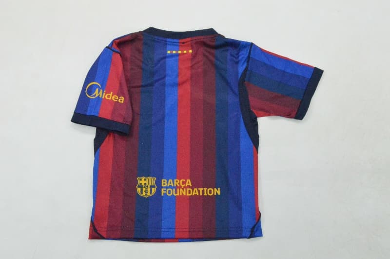 Kids Barcelona 26/27 Home Soccer Jersey And Shorts (Leaked)