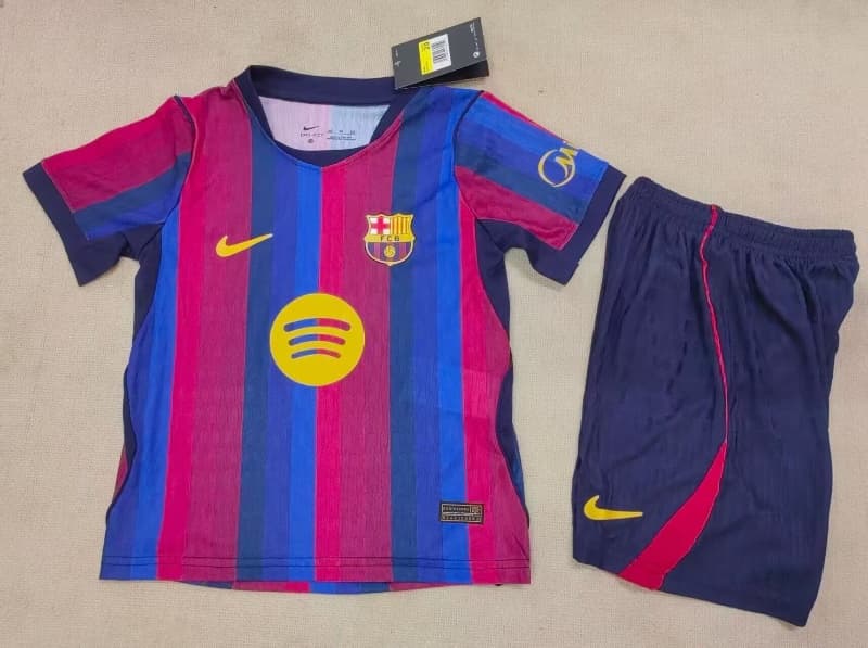 Kids Barcelona 26/27 Home Soccer Jersey And Shorts (Player) Leaked Kids Barcelona 26/27 Home Soccer Jersey And Shorts (Player) Leaked